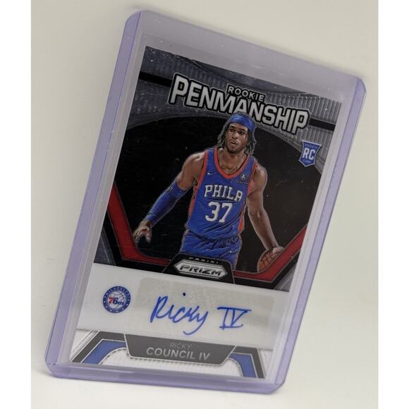 2023 PRIZM ROOKIE PENMANSHIP RICKEY COUNCIL IV SILVER PRIZM AUTO - Picture 2 of 4